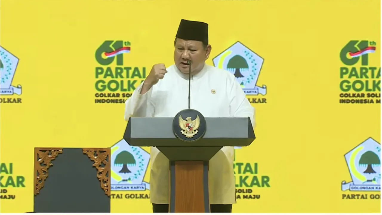 Presiden Prabowo Beberkan Capaian MBG di HUT Golkar: Jangkau 49 Juta Penerima Manfaat tiap Hari