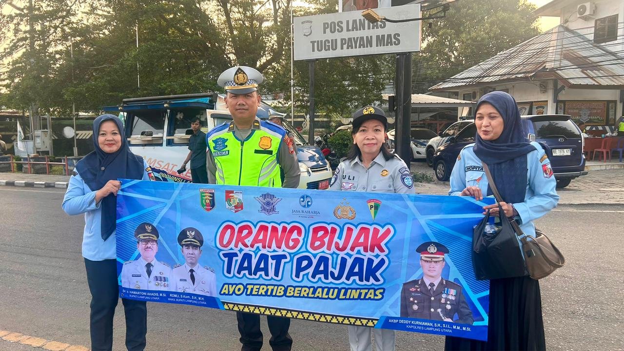 Razia Gabungan di Kotabumi, Sinergi Lintas Instansi Tingkatkan Kepatuhan Pajak dan Tertib Lalu Lintas