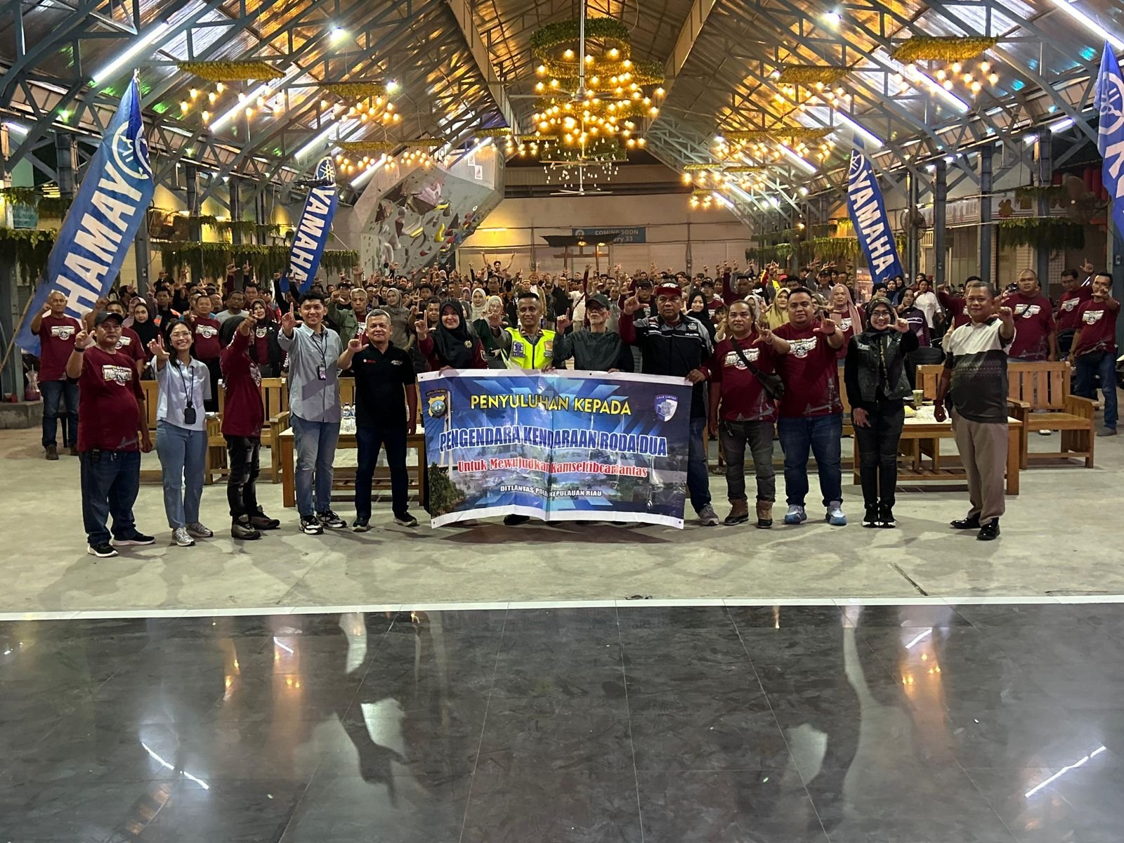 Jasa Raharja dan Ditlantas Polda Kepri Gelar Safety Driving dan sosialisasi Lapor Laka JR Ku bersama Komunitas YNCI (Yamaha N-Max Club Indonesia)
